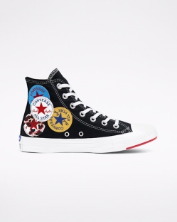Converse Logo Play Chuck Taylor All Star Bayan Uzun Ayakkabı Siyah/Kırmızı | 5198362-Türkiye